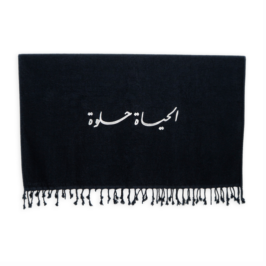 Navy Beach Towel | Life Is Beautiful